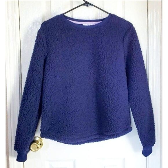 Magaschoni Womens Top Blue XS Teddy Bear Sherpa Sweater  New - Picture 6 of 6